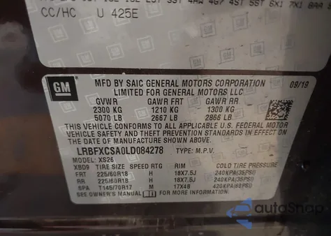 2020 Buick Envision Fwd Essence from USA, damaged, VIN LRBFXCSA0LD084278